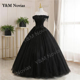 Off The Shoulder Black Quinceanera Dresses Party Prom Ball Gown Classic Lace Embroidery Bead Plus Szie Vestidos De 15 Anos