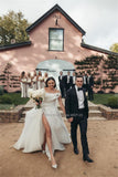 Strapless A-Line Wedding Dresses Sleevesless Party Gowns Sweep Train Bridal Gowns Vestidos De Novia