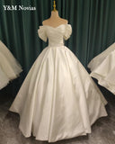 Robe De Mariage Lustrous Satin Ball Gown Wedding Dresses Vestido De Noivas Plus Size Bridal Custom Wedding Gowns