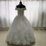 Novias New Off the Shoulder Vestido De Noiva White Ivory Plus Size Wedding Dresses Luxury Lace CRYSTAL Edge For Brides Gowns