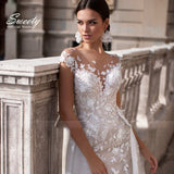 Detachable 2 In 1 Wedding Dress Embroidered Lace On Net With Train V-neck Sleeveless Vintage Bride Gowns Vestido De Novia