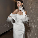 Elegant Mermaid Wedding Dresses Off The Shoulder Floor Length Bridal Gowns Boho Beach Evening Wedding Prom Gowns Custom Size