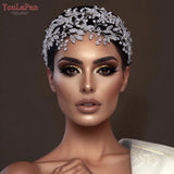 Luxury Bridal Hair Tiara Rhinestone Headband Handmade Wedding Hair Accessories Women Headdress Pageant Headpiece HP398