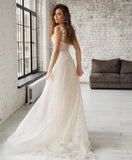 Spaghetti Straps Lace Appliques Boho Wedding Dress 2023 Corset Closure Elegant Sweetheart A-Line Bridal Gowns 925