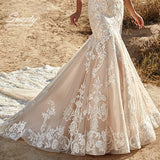 Mermaid Wedding Dress With Organza With Embroidery Slim-line V-neck Sleeveless Appliques Customize Vestido De Novia Lace
