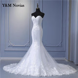 New Arabic Aso Ebi Vintage Lace Beaded Sequined Wedding Dresses Strapless Mermaid Bridal Dress Sexy Cheap Wedding Gowns