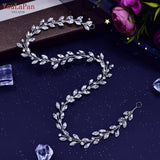 HP394 Elegant Long Bridal Hair Vine Women Bun Decoration Headband Handmade Headdress Wedding Hair Accessories Headpiece