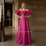 Strapless A-Line Evening Dresses Detachable Puff Sleeves Bridal Gowns Vestidos De Noiva