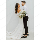 Bohemian Wedding Dresses Mermaid Simple Elegant Strap Sweetheart Bridal Gowns Sexy Backless Sleeveless Beach Party Robe De