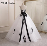 RED Blacck Vestido De Gowns Lace Back Embroider Appliques Starpless Wedding Dress Short Sleeves