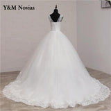 Embroidery 2023 Spring Africa Style Wedding Dress Long Train Sweet Elegant Plus Size Vestido De Noiva Bride V Neck 7