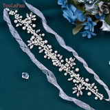 Beaded Rhinestones Wedding Belt Crystal Bridal Belts Evening Gown Belts for Woman Bling Belts Sparkly Pearl Belt SH186