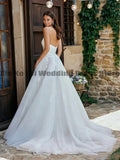 Women's Wedding Dresses Sexy Dew White Tulle Decal A-Line Princess Bridal Gowns Plus Size Formal Beach Party платье Robe