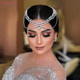Woman Headband with Comb Forehead Head Chain Bridal Tiara Wedding Hair Accessories Pageant Hair Ornament Headwear HP524