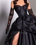 Sweetheart Neck Simple A-Line Wedding Dresses Sleeveless Sweep Train Evening Prom Gowns Vestido De Noiva