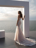 Mermaid Wedding Dress 2023 Women's Elegant Strap Applique Lace Bridal Dress Bohemian Sweetheart Robe De Mariée Vestido