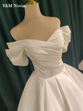 Robe De Mariage Lustrous Satin Ball Gown Wedding Dresses Vestido De Noivas Plus Size Bridal Custom Wedding Gowns
