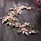 SH278 Shiny Alloy Leaf Belt for Wedding Dress Rhinestone Crystal Women Evening Gown Belt Bridal Waist Belt for Party