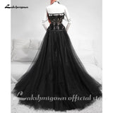 Black Long Wedding Dress Sexy Bridal Gown Vestidos De Novia Sexy Tulle Wedding Gowns Trouwjurk Plus Size