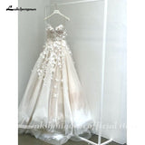 Wedding Dresses with flowers sweetheart A-line Bridal Dresses Sexy Wedding Gowns Robe de mariee