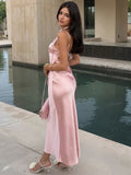 Pretty Sheath Straps Pink Night Dinner Evening Dresses Formal Summer Wedding Guest Dresses Wedding Guest Outfits HZ1214