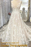 Vestido Boho Chic Wedding Dress Vintage Lace Appliques Zipper Back Bridal Gowns 2023 Vestido Largo Boda