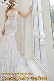 Mermaid Wedding Dresses Spaghetti Straps Tulle Lace Appliques Sexy Bride Gown Backless Zipper Train Vestidos De Noiva