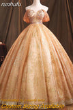 Novias Off Shoulder Giltter Quinceanera Dresses Ball Gown Tulle Flowers Formal Party Sweet 18 Vestidos Elegant Prom Dress