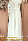 Lace Floral A Line Beach Wedding Dress 2023 Cap Sleeve Robe Civil mariage Boho Bridal Gown Vestidos de Noiva