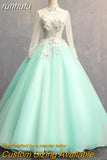 Neck Vintage Quinceanera Dresses Party Prom Lace Embroidery Sleeveless Ball Gown Make Colors Quinceanera Dress Plus Size