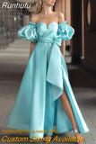 Floor Length Puff Sleeve Off-the-Shoulder Sweetheart Evening Dresses and Bridal Gowns by Vestidos de Novia