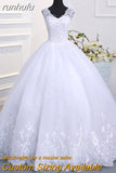 Novias Crystal Bead V neck Beautiful Lace Appliques Wedding Gown Embroidery Ivory Wedding Dress A line
