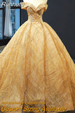 Colorful Lace Wedding Dress Party Prom Dress Shinny Beading Off The Shoulder Ball Gown Wedding Gowns
