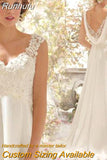 De Noiva Boho Wedding Dress Beach Wedding Dresses Sleveless V Neck Simple Bridal Dress Robe De Soiree