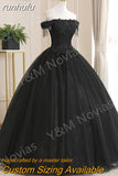 Off The Shoulder Black Quinceanera Dresses Party Prom Ball Gown Classic Lace Embroidery Bead Plus Szie Vestidos De 15 Anos