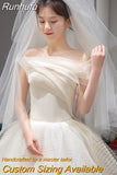Off The Shoulder Light Wedding Dress 2023 New Bridal Dress Ball Gown Tulle Wedding Dress
