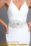 SH256-S Bridal Belt Rhinestone Wedding Dress Belt Crystal Bridal Waistband Handmade Woman Party Sash with Ribbon