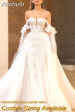 Women Sweetheart Wedding Dresses Mermaid Sleeveless Lace Applique Bridal Gowns Bohemian Princess Formal Beach Party Vestido