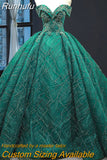 Colorful Lace Wedding Dress Party Prom Dress Shinny Beading Off The Shoulder Ball Gown Wedding Gowns