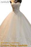 High Quality See Through Wedding Dresses Ball Gowns Lace Up Bride Dres Vestidos De Novia Plus Size Customized Dress