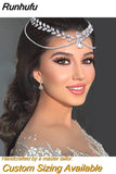 Bridal Tiara Woman Forehead Headband with Comb Wedding Hair Accessories Shiny Rhinestone Diadema Bride Headwear HP524